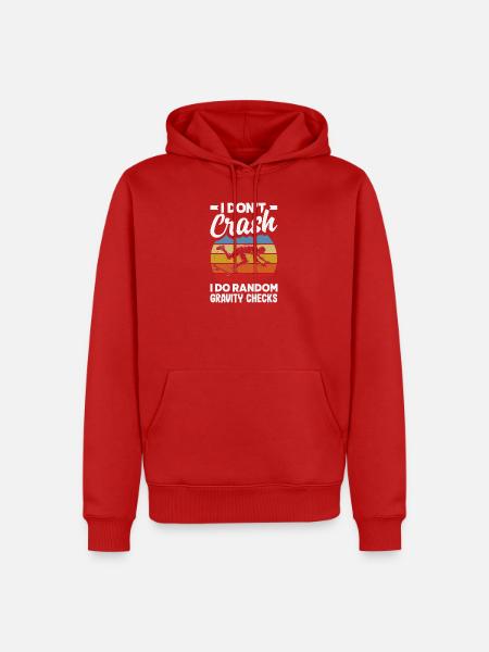 Zufällige Schwerkrafttests Lustiger Skater Spruch - Männer Premium Bio Hoodie - Rot