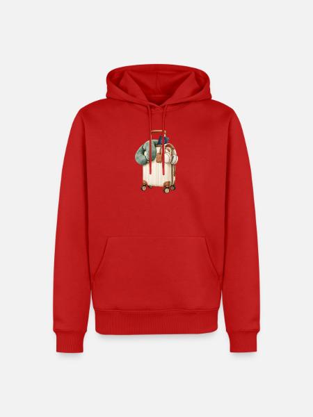 Reise-Toolkit im Vintage-Koffer - Männer Premium Bio Hoodie - Rot