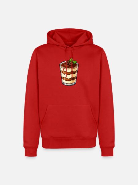Tiramisu im Glas Kaffeecreme - Männer Premium Bio Hoodie - Rot