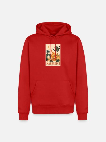 Entdecken Sie Marrakesch in Marokko - Männer Premium Bio Hoodie - Rot