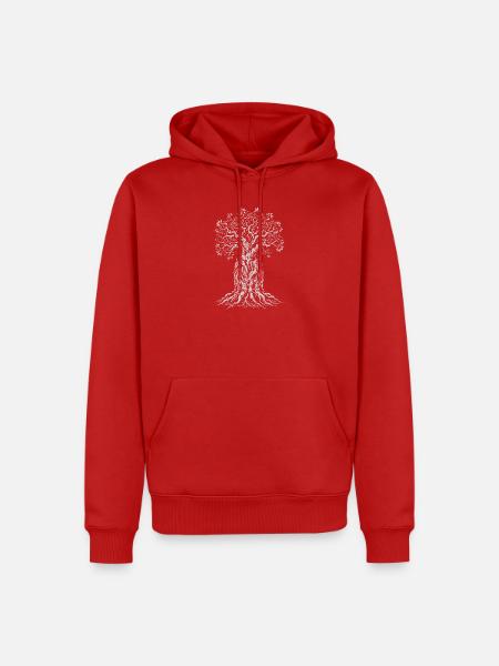 Baobab-Baum des Lebens - Männer Premium Bio Hoodie - Rot
