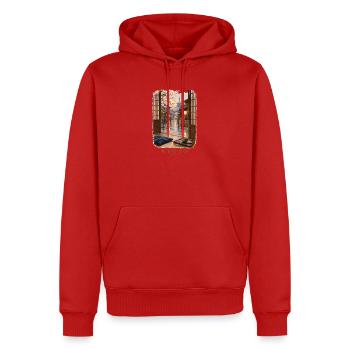 Kyoto Spring durch offene Türen - Männer Premium Bio Hoodie - Rot - Vorne - Nico (187cm)
