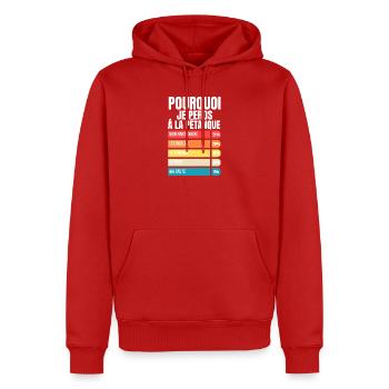 Warum ich beim Pétanque verliere Lustiges Geschenk Humor Petanque - Männer Premium Bio Hoodie - Rot - Vorne - Nico (187cm)
