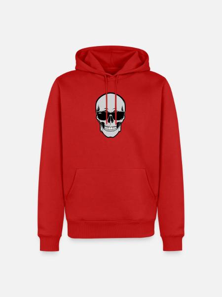 Skull with Sunglasses Graphic - Men’s Premium Organic Hoodie - red