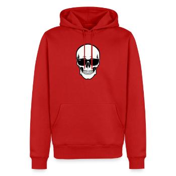 Squelette avec lunettes de soleil en monochrome - Sweat à capuche Premium bio Homme - rouge - Devant - Nico (187cm)