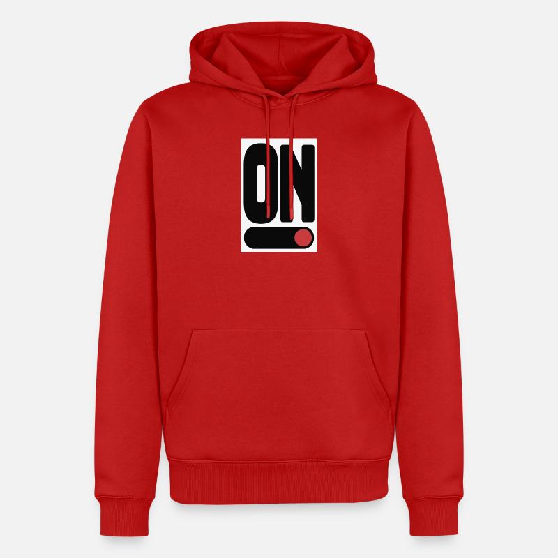 Affiche ON Statement Minimal Design - Sweat à capuche Premium bio Homme - rouge