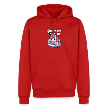 Noch ein Kapitel: Einhorn-Gemütlichkeit - Männer Premium Bio Hoodie - Rot - Vorne - Nico (187cm)
