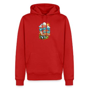 Wolkenbeobachtungshumor – Nur den Wolkensitz überprüfen - Männer Premium Bio Hoodie - Rot - Vorne - Nico (187cm)