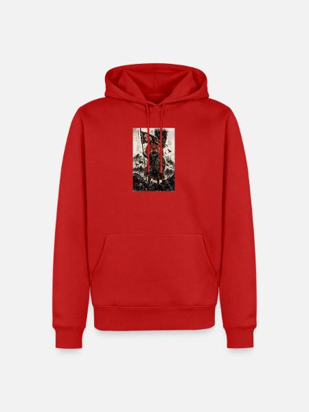 Wikingerkriegsherr mit Rotem Banner - Männer Premium Bio Hoodie - Rot