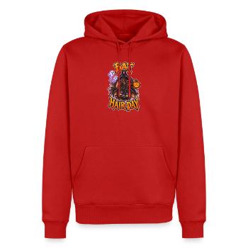 Fledermaushaartag, lustige Halloween-Fledermaus, schlechter Haartag - Männer Premium Bio Hoodie - Rot - Vorne - Nico (187cm)