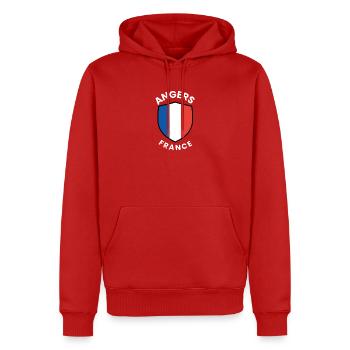 Angers France Schildemblem - Männer Premium Bio Hoodie - Rot - Vorne - Nico (187cm)
