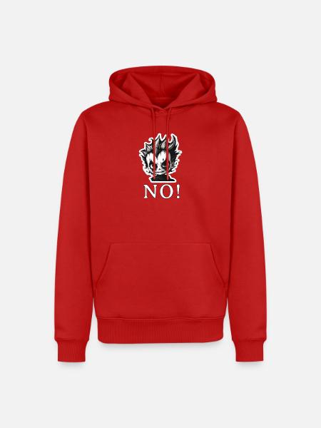 Punk Schädel Mohawk NO - NEIN - Männer Premium Bio Hoodie - Rot