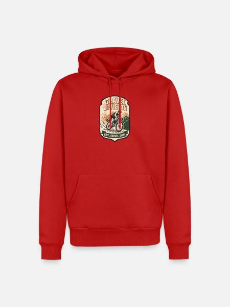 Gravel Division Cycling - Männer Premium Bio Hoodie - Rot