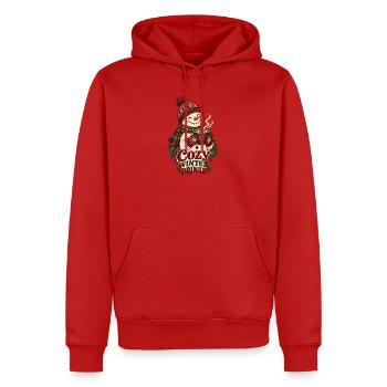Cozy Winter Drinks Schneemann - Männer Premium Bio Hoodie - Rot - Vorne - Nico (187cm)