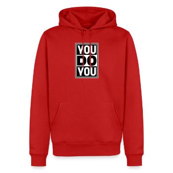 Tu fais ta drôle de confiance en toi sans confiance en toi - Sweat à capuche Premium bio Homme - rouge - Devant - Nico (187cm)