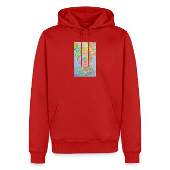 Runde Vase mit verschiedenen Blumen - Männer Premium Bio Hoodie - Rot - Vorne - Nico (187cm)