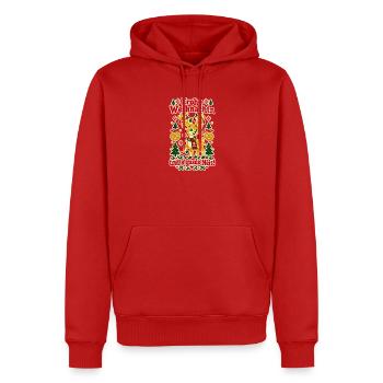 Frohe Weihnachtn a guads Neis - Männer Premium Bio Hoodie - Rot - Vorne - Nico (187cm)