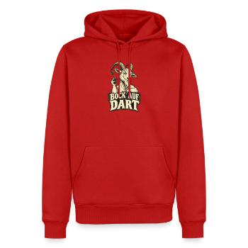 Bock auf Dart - Männer Premium Bio Hoodie - Rot - Vorne - Nico (187cm)
