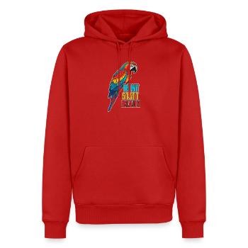 Papagei – Bunt statt braun - Männer Premium Bio Hoodie - Rot - Vorne - Nico (187cm)