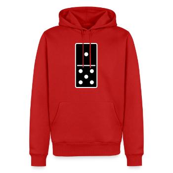 DOMINO STONE 1: 5 - VARIABLE COLOR - VECTOR DESIGN! - Men’s Premium Organic Hoodie - red - Front - Nico (187cm)