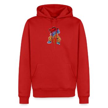 Bombe aérosol Master - Sweat à capuche Premium bio Homme - rouge - Devant - Nico (187cm)