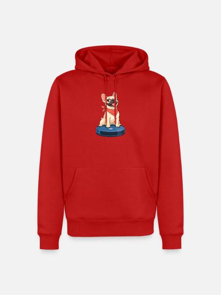Frenchie Roboter-Staubsauger-Fahrt - Männer Premium Bio Hoodie - Rot