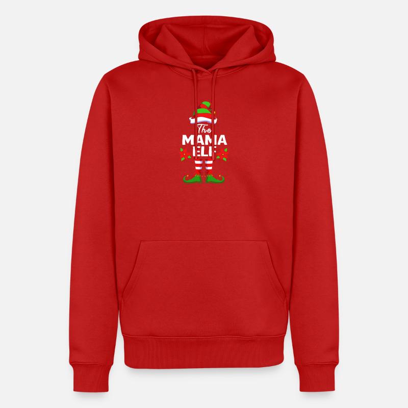 Elfe Elf Weihnachtsgeschenk Mutter Mama - Männer Premium Bio Hoodie - Rot