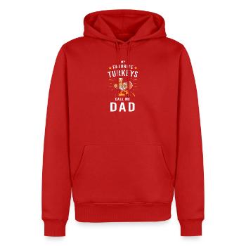 Papa Grand-père Grand-père Thanksgiving Père - Sweat à capuche Premium bio Homme - rouge - Devant - Nico (187cm)