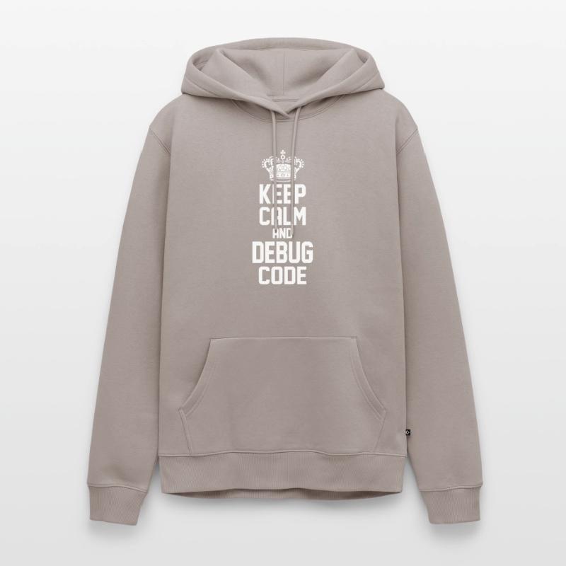 Keep Calm And Debug Code Programmer Nerd Software Männer Premium Bio Hoodie