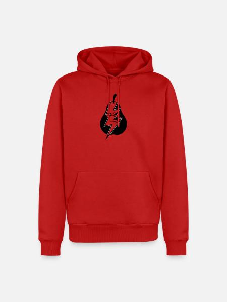 Blitzbirne Wortwitz Geistesblitz Klugscheißer  - Männer Premium Bio Hoodie - Rot