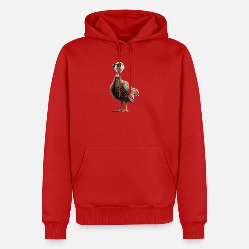 Dinde Poules Oiseaux Dinde - Sweat à capuche Premium bio Homme - rouge