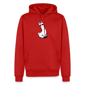 No Drama Lama Cool Sonnenbrille Sitzend Entspannt - Männer Premium Bio Hoodie - Rot - Vorne - Nico (187cm)