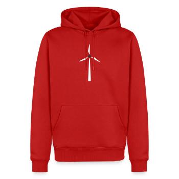 Éolienne, énergie éolienne, énergie - Sweat à capuche Premium bio Homme - rouge - Devant - Nico (187cm)