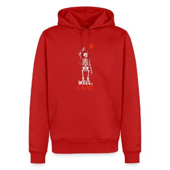 Skelettherz Brunnen Mist. - Männer Premium Bio Hoodie - Rot - Vorne - Nico (187cm)