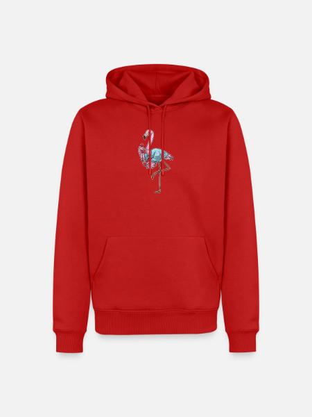 Flamingo Sekretärin Telefon Büro - Männer Premium Bio Hoodie - Rot