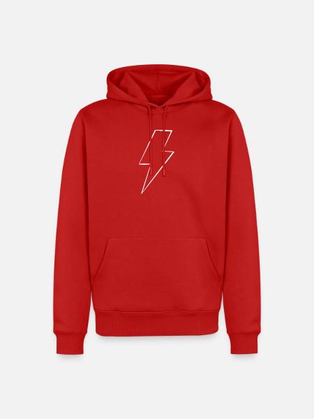 Blitz_weiss - Männer Premium Bio Hoodie - Rot