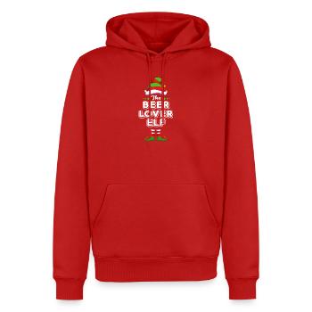 Elf Elf Cadeau de Noël Bière Fête Alcool - Sweat à capuche Premium bio Homme - rouge - Devant - Nico (187cm)