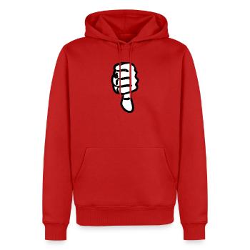 Silhouette abstraite des mains - Sweat à capuche Premium bio Homme - rouge - Devant - Nico (187cm)