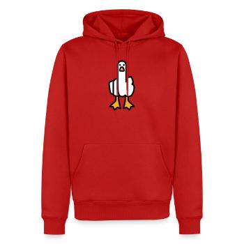 Statement Goose - Men’s Premium Organic Hoodie - red - Front - Nico (187cm)