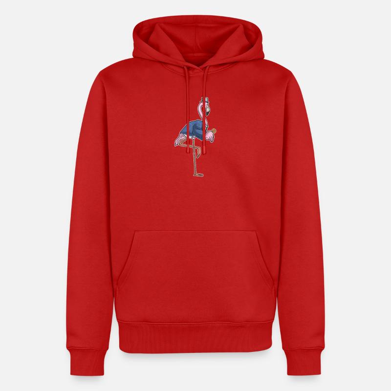 Flamingo Bräutigam Ehering Hochzeit - Männer Premium Bio Hoodie - Rot