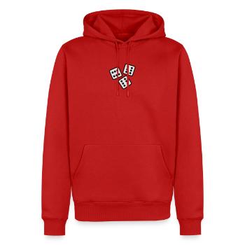 Dice - 18 ans Anniversaire - Sweat à capuche Premium bio Homme - rouge - Devant - Nico (187cm)