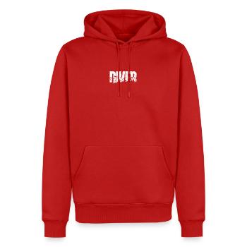 Typographie de la silhouette des oiseaux océaniques Diver - Sweat à capuche Premium bio Homme - rouge - Devant - Nico (187cm)