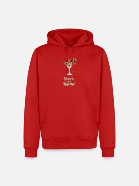 Dackel im Martini-Glas - Männer Premium Bio Hoodie - Rot