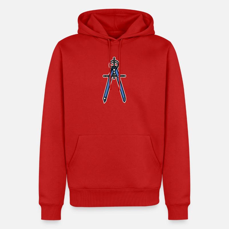Look rétro en cercle - Sweat à capuche Premium bio Homme - rouge
