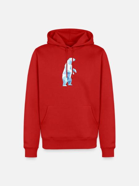 Stehender Poly Stil Eisbär - Männer Premium Bio Hoodie - Rot