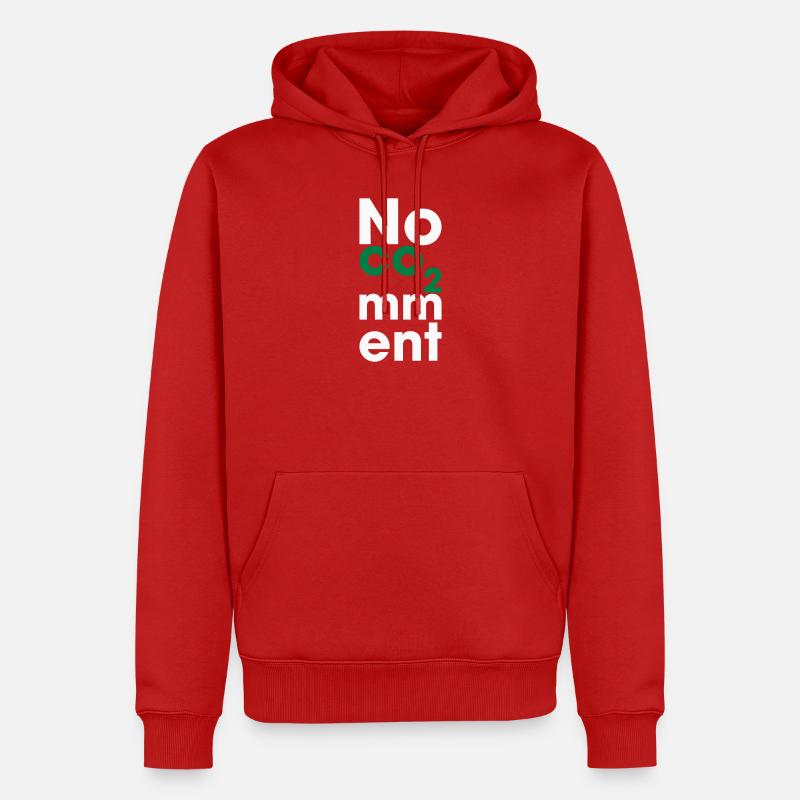 No CO2 Comment – Saubere Energie Statement - Männer Premium Bio Hoodie - Rot