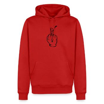 Für echte Ruhe am Wasser! -  Angler Shirt! - Männer Premium Bio Hoodie - Rot - Vorne - Nico (187cm)