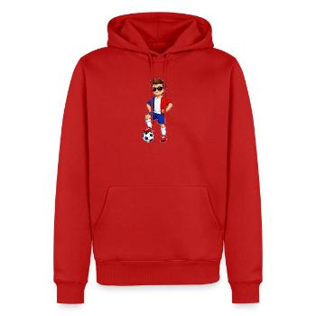 Soccer Boy France Fan Drapeau français - Sweat à capuche Premium bio Homme - rouge - Devant - Nico (187cm)