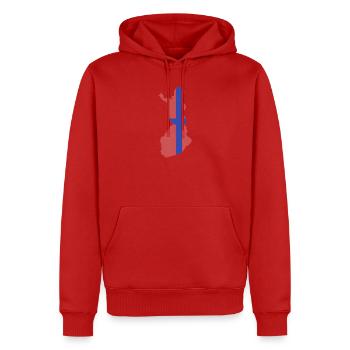 Carte de la Finlande - Sweat à capuche Premium bio Homme - rouge - Devant - Nico (187cm)