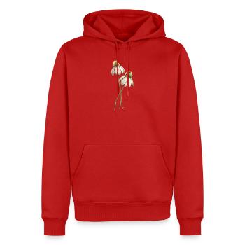 Illustration de la fleur des coccinelles rouges sur échinacée - Sweat à capuche Premium bio Homme - rouge - Devant - Nico (187cm)
